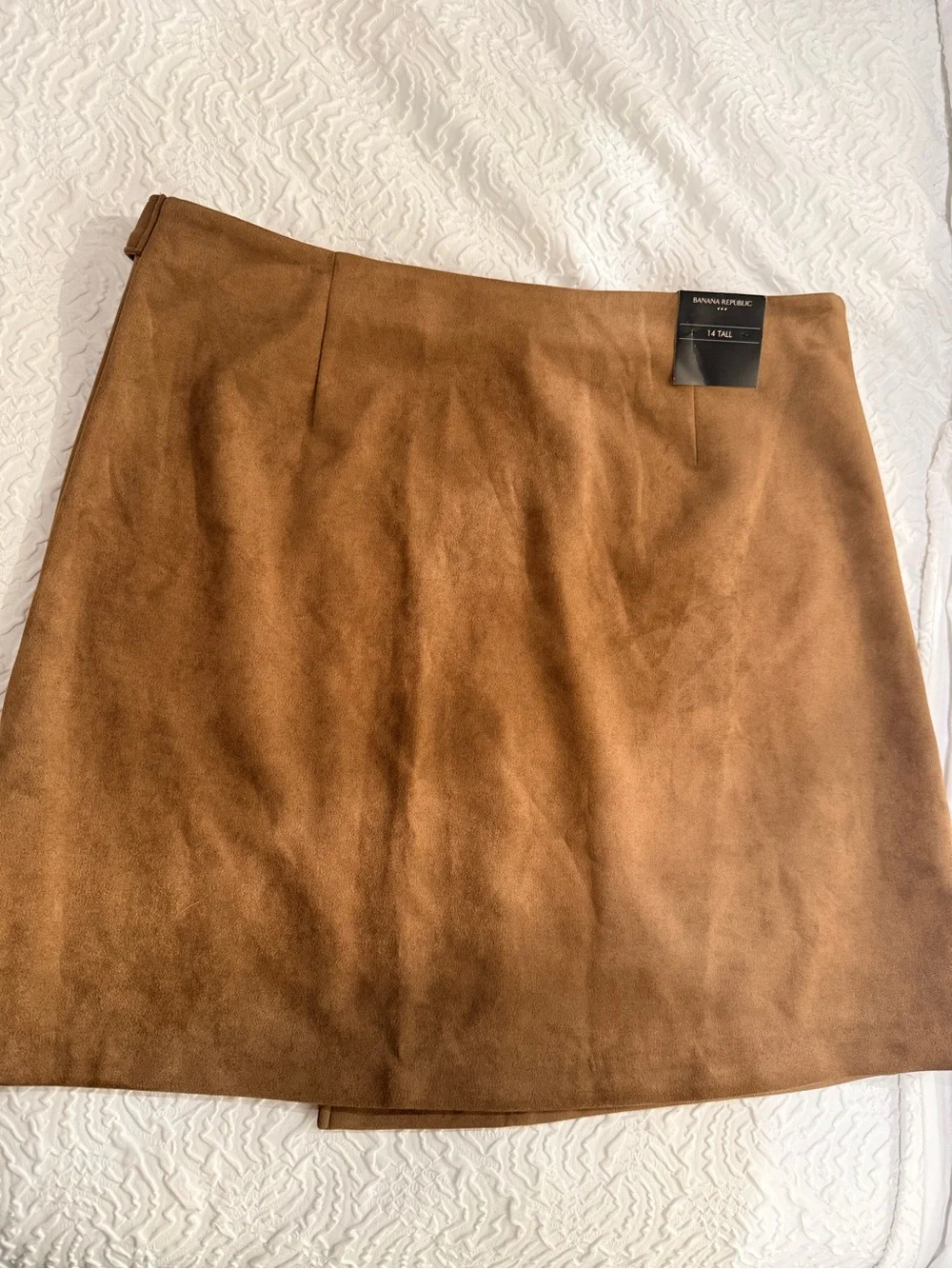 14 Tall! Banana Republic Chestnut Brown Faux Suede Wrap Mini Skirt with D-Ring